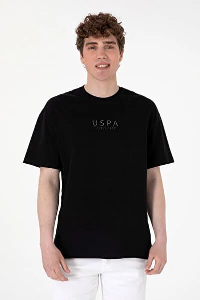 U.S. Polo Assn. Erkek Oversize Fit Bisiklet Yaka Siyah Tişört 50299543-VR046