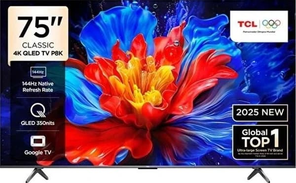 TCL 75P8K 4K UHD QLED 75" 144HZ GOOGLE TV