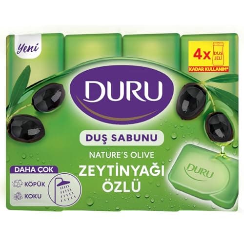 DURU Natural Olive Zeytinyağlı Sabun, 150 Gramx4