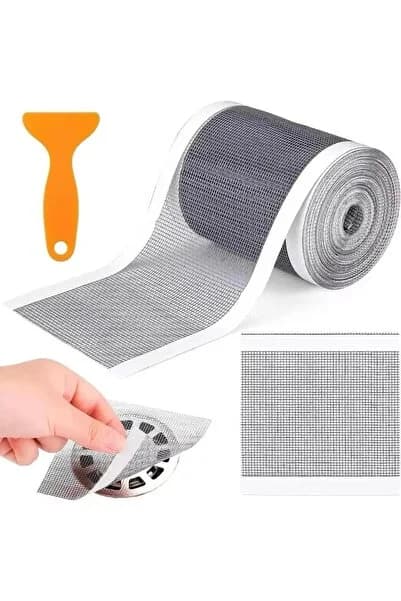 4 Metre 12 Cm Çok Amaçlı Süzgeç Bant Gider Süzgeci ve Sineklik Yaması Tamir Kiti