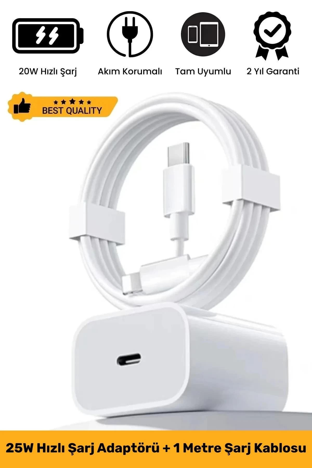 Carlburn Macbook İphone Tüm Serilere Uyumlu 25w 15 16 17 Plus Pro Type C Kablolu Hızlı Şarj Seti Adaptör