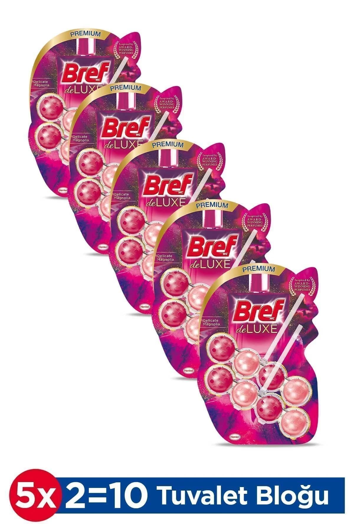 Bref Deluxe Katı Tuvalet Bloğu 5 Adet Manolya Ikili (5'Lİ SET)