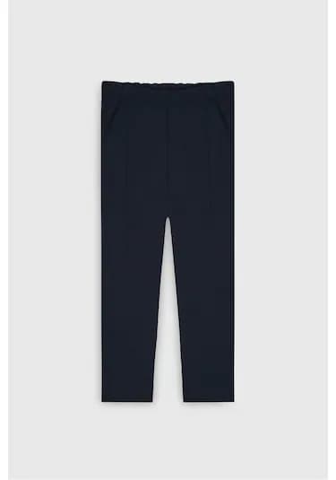 AC&Co / Altınyıldız Classics Erkek Lacı Pamuklu Standart Fit Normal Kesim Beli Lastikli Cepli Pijama Altı Lacı Lacivert