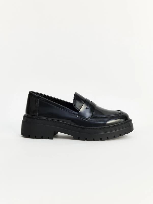 Kalın Tabanlı Rugan Loafer