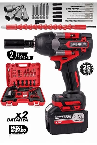 700 NM TORKLU 21V ÇİFT AKÜLÜ 15 PİLLİ KÖMÜRSÜZ 1/2 MAVİ SOMUN SIKMA SÖKME MAKİNESİ