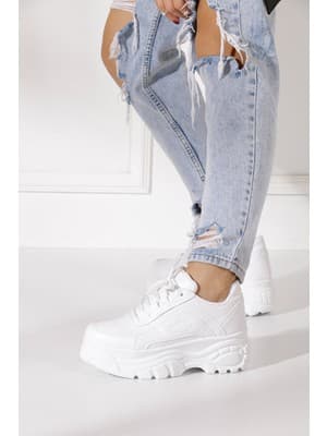 İmershoes Günlük Kadın Spor Ayakkabı Yüksek Taban 6 cm Sneaker Siyah - Beyaz - Bej - Rugan - Süet 001