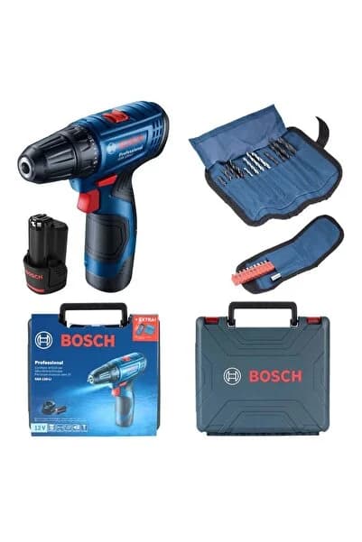 Bosch Professional GSR 120-LI 2.0Ah Çift Akülü Delme/Vidalama Makinesi + 23 Parça Set - 06019G8002