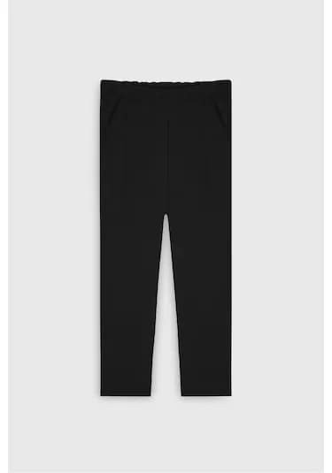 AC&Co / Altınyıldız Classics Erkek Sıyah Pamuklu Standart Fit Normal Kesim Beli Lastikli Cepli Pijama Altı Sıyah Siyah