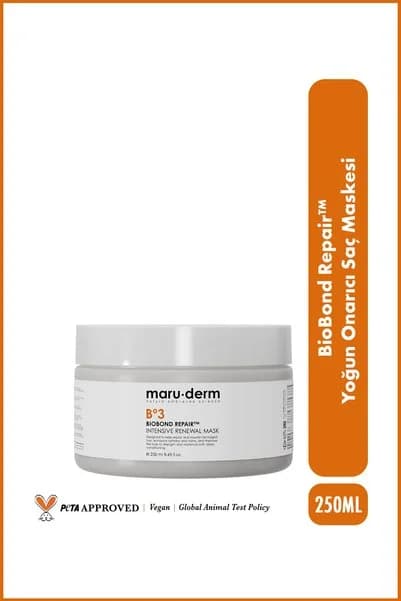 Maru.Derm BioBond Repair™ Yoğun Onarıcı Saç Maskesi – Hasar Onarıcı Keratin & Bağ Güçlendirici 250 ML