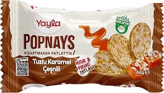 Yayla Popnays Tuzlu Karamel Mısır ve Pirinç Patlağı 8'li 68 Gram