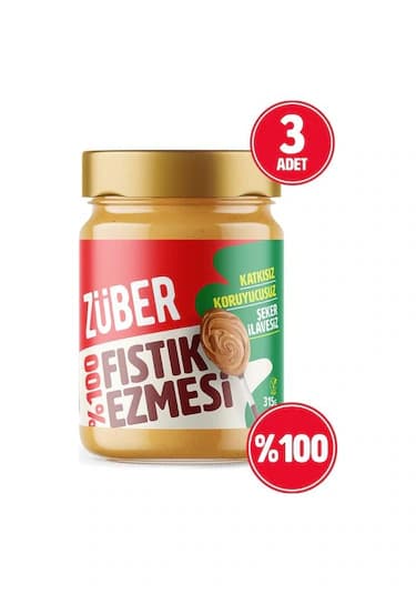Züber %100 Fıstık Ezmesi 3 x 315 G