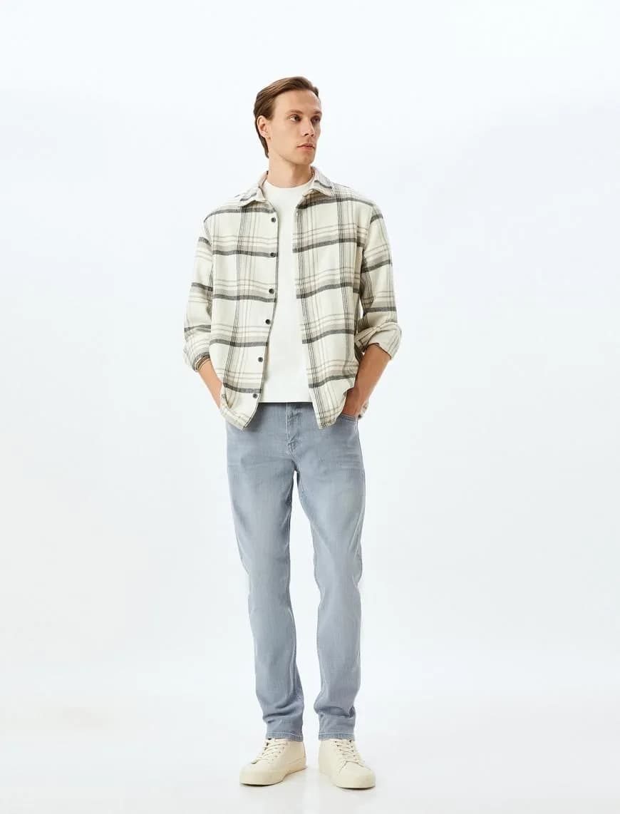 Normal Bel Pamuklu Slim Fit Jean Pantolon - Brad Jean