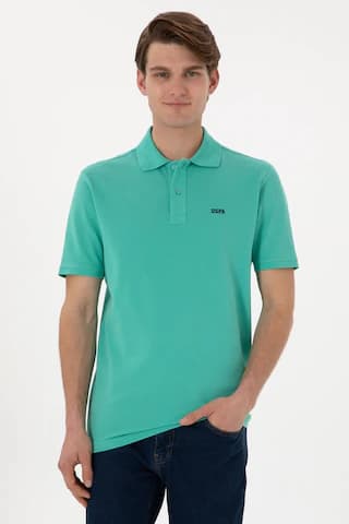 U.S. Polo Assn. Erkek Polo Yaka Mint Basic Tişört 50306007-VR090