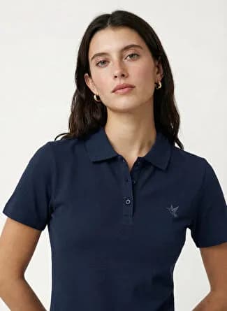 Fabrika Lacivert Kadın Slim Fit Polo T-Shirt DEEP-Y