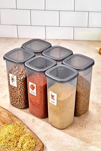 FBZhome 6'lı Jumbo Boy Erzak Saklama Kabı 1700 Ml