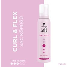Taft Curl and Flex Saç Köpüğü 150 ml Kıvırcık Saçlar İçin Uzun Süre Kalıcı Bukleler