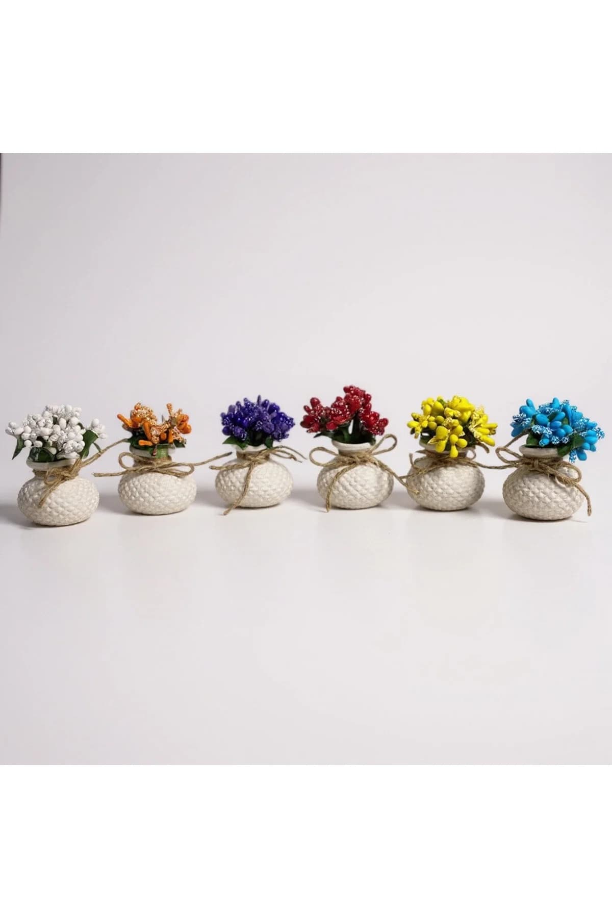 MelDef Altılı Dekoratif Mini Set Çiçekli