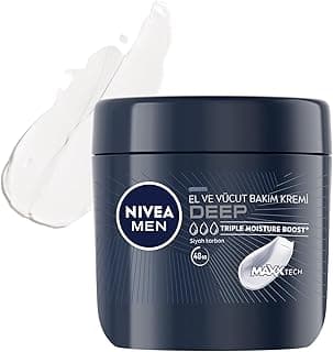 NIVEA MEN Erkek El ve Vücut Bakım Kremi Deep Dimension 400ml,Yoğun Nemlendirici,Ferah Koku,Yenileyici Bakım