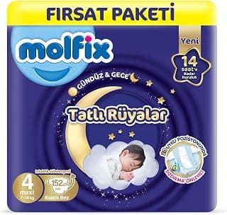 Molfix Tatlı Rüyalar Fırsat Paketi 4 Beden Maxi 152 Adet