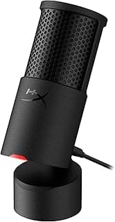HyperX SoloCast 2 – PC için Oyun USB Kondenser Mikrofon, USB-C - USB-A, Dahili Pop Filtresi, Dahili Şok Montajı, Tak ve Çalıştır, 24 bit / 96 kHz, Kompakt Eğilebilir Stand - Siyah