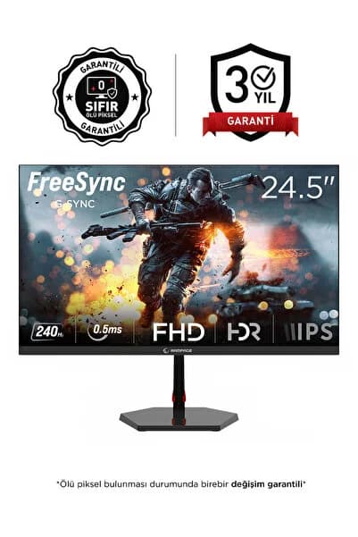 Rampage Raven RV25R240F 25 Gerçek 240hz 0,5ms FAST IPS FHD Panel Freesync/G-Sync Flat Oyuncu Monitörü