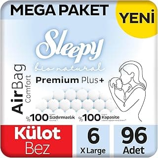 Sleepy Bio Natural Premium Plus Airbag Comfort Mega Paket Külot Bez 6 Numara Xlarge 96 Adet