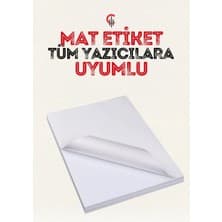 Çözüm Kağıt Yapışkanlı Mat Etiket Kartuşlu Mürekkepli A4 160 gr 50 Sayfa Tüm Yazıcılara Uygun Kaliteli Sticker