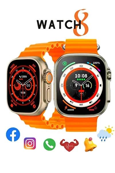 Wearfit Pro Watch 8 Ultra Akıllı Saat 49mm Android ve iOS Uyumlu Arama Yapma Vidalı Kordon Kilitleme Bluetooth