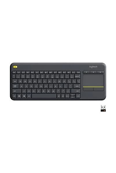 logitech K400 Plus Dokunmatik Yüzeyli USB Bağlantılı Türkçe Q TV Klavyesi - Siyah