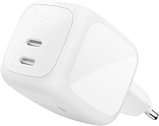 Belkin BoostCharge Pro 2 Portlu USB-C Şarj Cihazı 67 W, hızlı şarj | 2 USB-C portuna sahip çift portlu GaN şarj cihazı, MacBook, iPhone, iPad Pro, Chromebook, Samsung Galaxy, Pixel - Beyaz