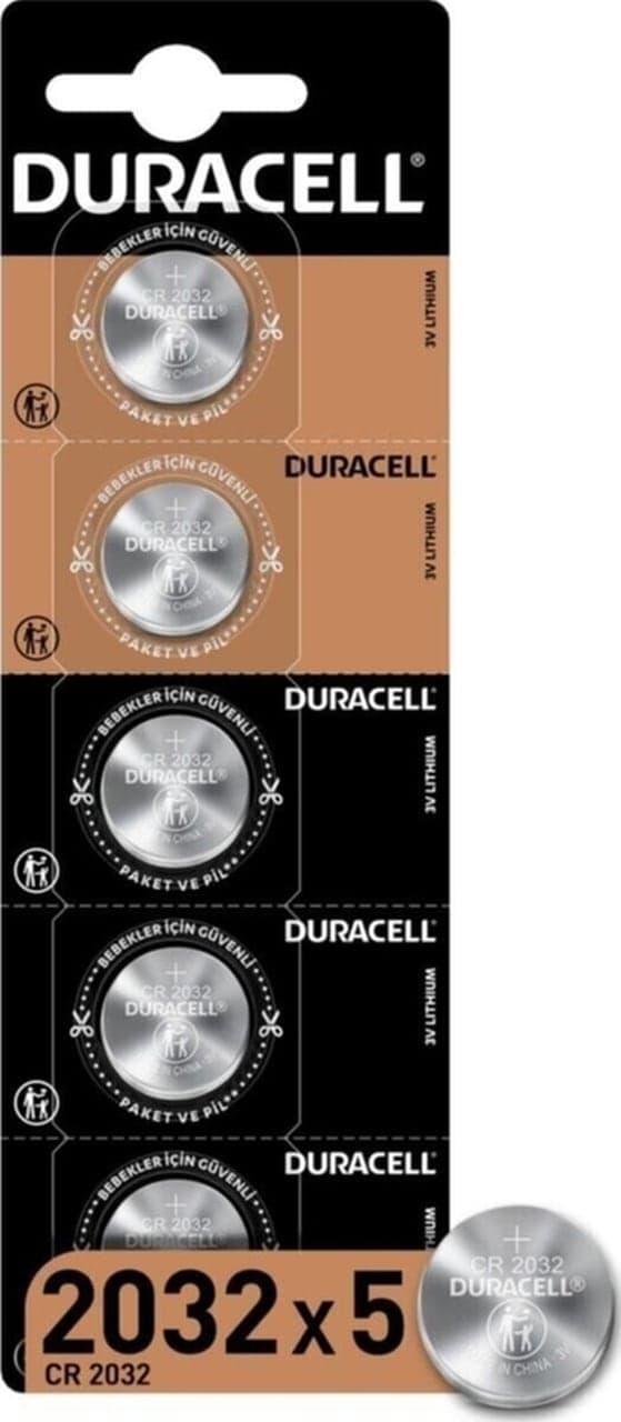 Duracell CR2032 2032 Lityum 3V Özel Düğme Pil 5 Adet