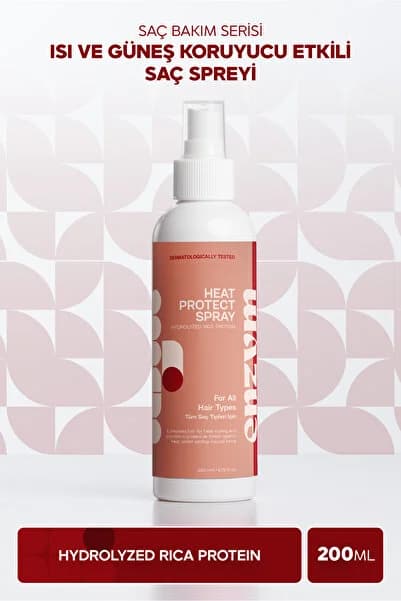 ENZYM COSMETICS Isı Ve Güneş Koruyucu Etkili Saç Spreyi 200 ml (Keratin + Hidrolize Pirinç Proteini)
