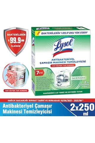 Lysol Çamaşır Makinesi Temizleyici Çam & Okaliptus Ferahlığı 2 x 250 ML