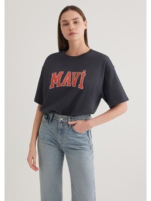 Mavi Mavi Logo Baskılı Antrasit Tişört 1600843-82185