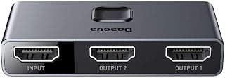 Baseus Matrix 2 in 1 Çok Fonksiyonlu Bilgisayar/Telefon HDMI Hub Adaptörü, Koyu Gri, HDMI Giriş Çıkış 4K & ARC, 4K 60 Hz Destekli, Seyahat Boy