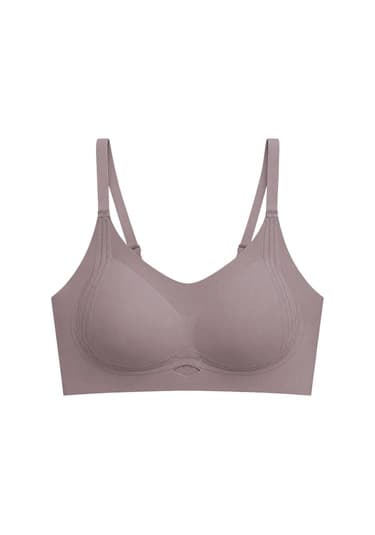 Cottonill Seamless Bra - Elaris Kahverengi Lazer Kesim Balensiz Dekolteli Şerit Detay Dikişsiz Kadın Sütyen