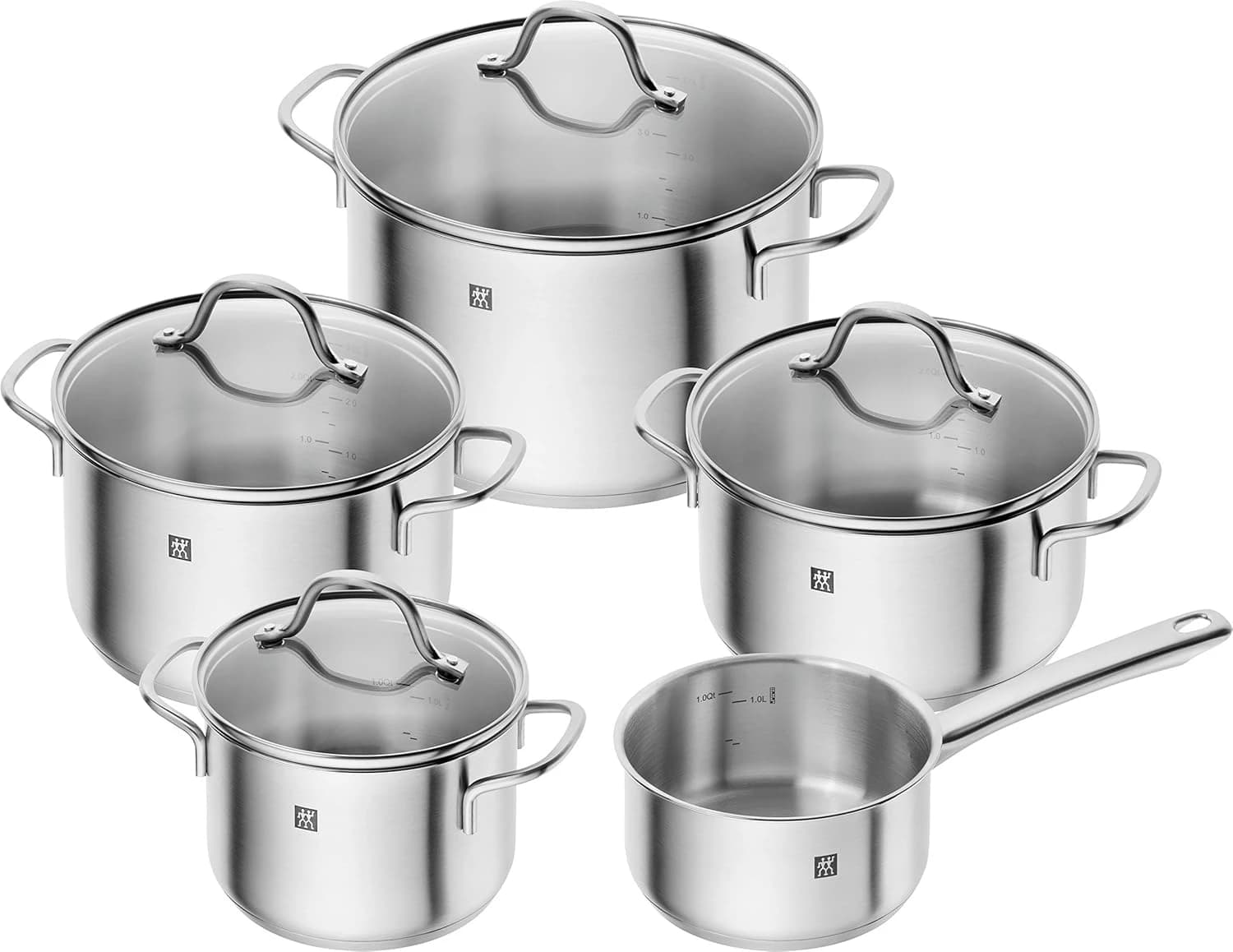 Zwilling Flow Tencere Seti, Paslanmaz Çelik, 5 Parça, Gümüş Rengi
