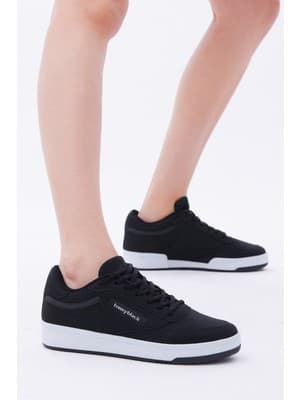 Tonny Black Siyah Unisex Spor Ayakkabı Poli Taban ve Suni Deri ile Yüksek Konfor Sağlayan Bağcıklı Tasarım