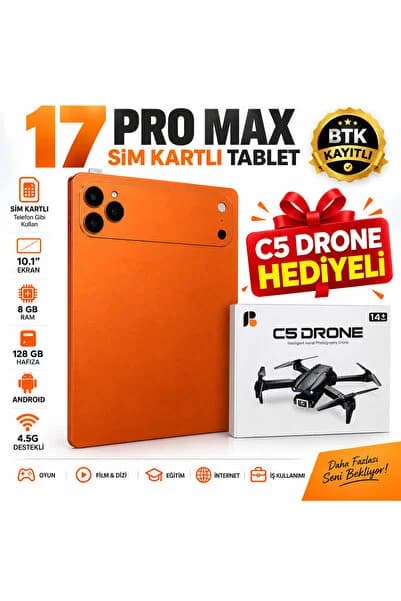 asf teknoloji 17 ProMax Sim Kartlı Tablet-Dron Hediyeli-Klavye+Mous+Kalem+Kılıf Full Set