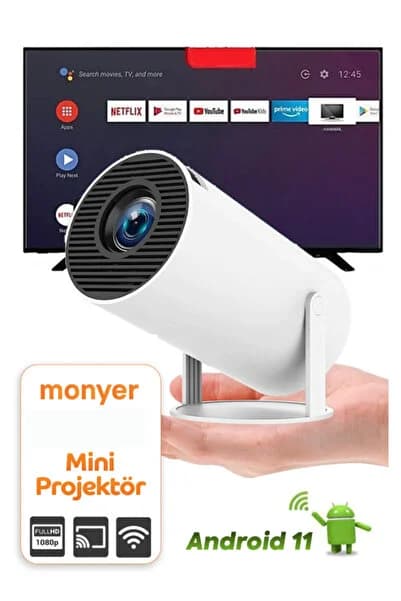 Taşınabilir Android Projeksiyon Wifi Destekli Akıllı Sinema Projektör Ultra Hd
