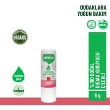 Siveno %100 Doğal Dudak Koruyucu Çilek Bitkisel Lip Balm Dudak Kremi Nemlendirici Parlatıcı Onarıcı 6 G