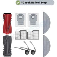 robotyedek Roborock Saros 10 Uyumlu Ana Fırça, Hepa Filtre Mop Yan Fırça Toz Torbası Seti 10 Parça