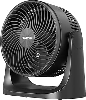 Pelonis Küçük Oda - Masa Fanı, 38dB Sessiz Çalışma, 100° Dikey Hareket, 3 Kademeli Güç, Siyah