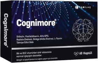 Cognimore 60 Bitkisel Kapsül Sitikolin Fosfatidilserin Alpha-GPC Rhodiola Gingko Biloba L-Teanin
