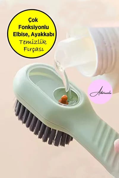 Çok Amaçlı Deterjan Hazneli Pratik El Temizlik Fırçası, Ayakkabı Bot Temizleme, Temizlik Fırçası