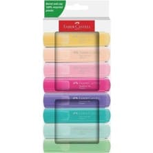 Faber-Castell Pastel Renk Fosforlu Kalem Textliner 46 8'li Set, Su Bazlı, Ergonomik Tasarım