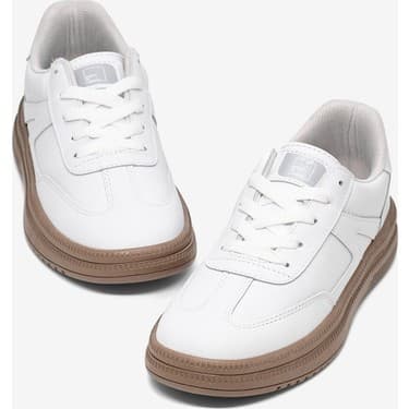 Tonny Black Kadın Beyaz Beyaz Rahat Kalıp Kauçuk Taban Bağcıklı Sneaker