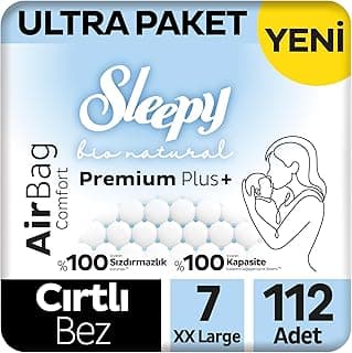 Sleepy Bio Natural Premium Plus Airbag Comfort Ultra Paket Bebek Bezi 7 Numara Xxlarge 112 Adet