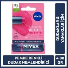 Nivea Renkli Dudak Bakım Kremı,Pembe,4,8gr,Nemlendırme,Spf30,Doğal Yağlar,E Vitamini,Dudak Ve Yanak Için