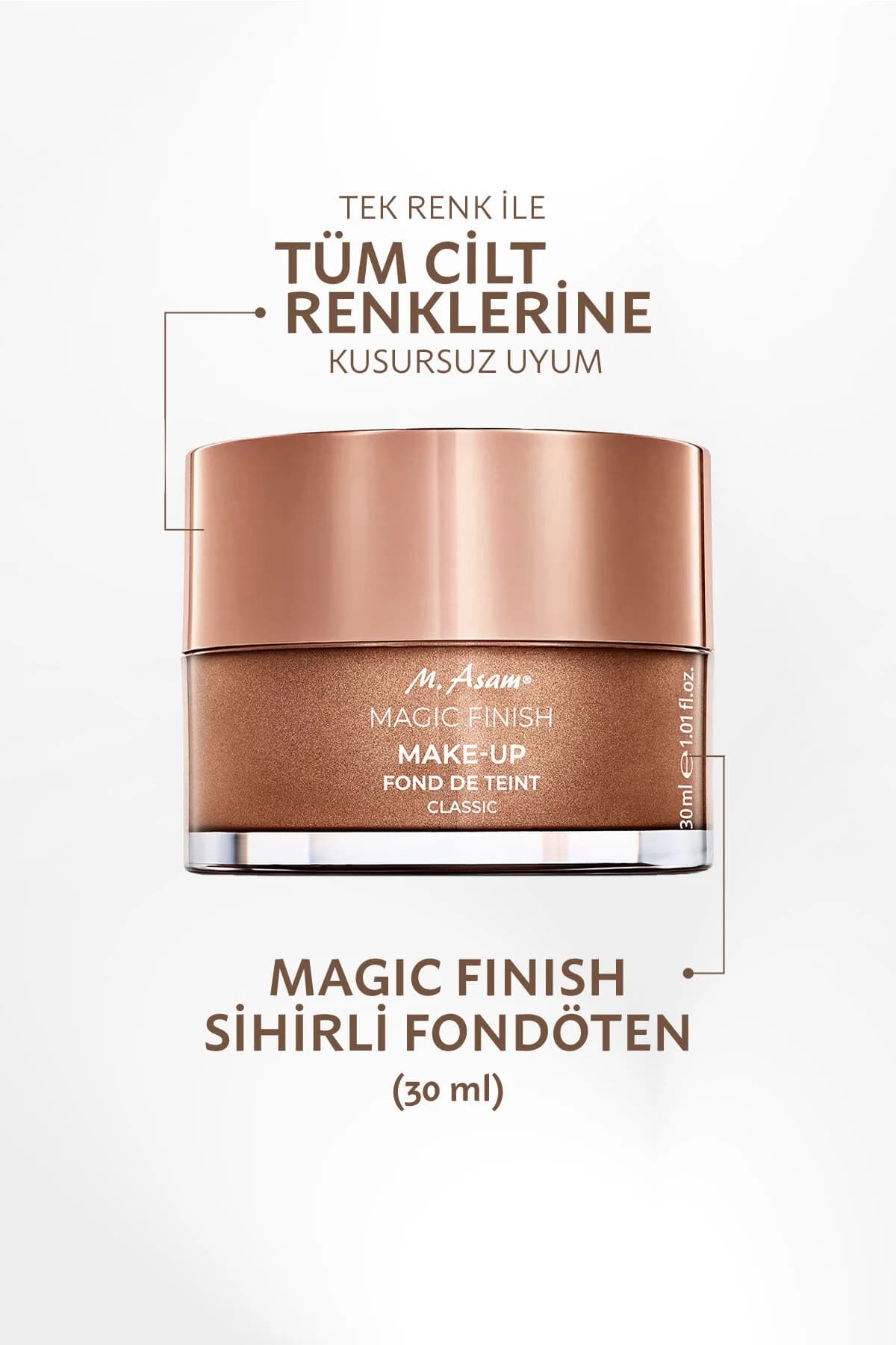 M.Asam Magic Finish Sihirli Fondöten 4'ü 1 arada Primer, Kapatıcı, Fondöten ve Pudra 30 ml